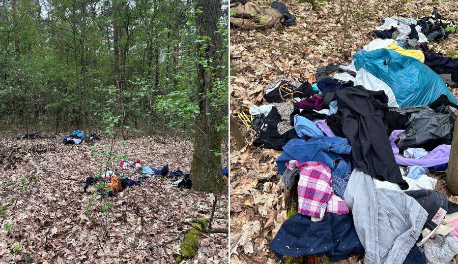 Kleding gedumpt in bossen bij Gastel en Budel